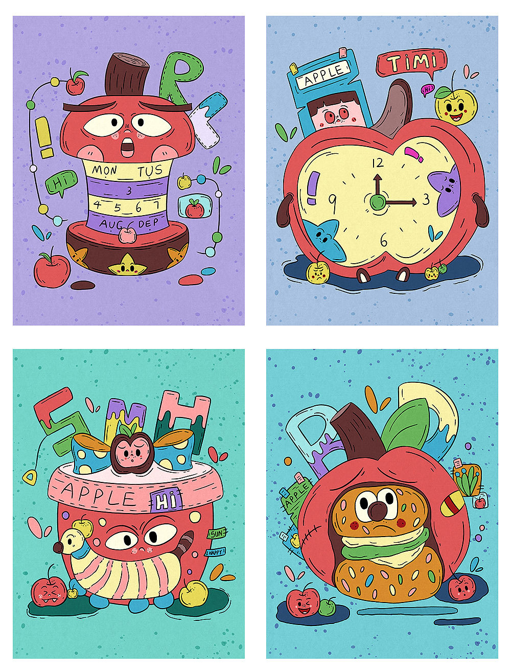 苹果的魔法（图ZMzk3OTY4ODM2） - 商业插画 - 站酷设计师小白若灵原创素材 - 站酷ZCOOL