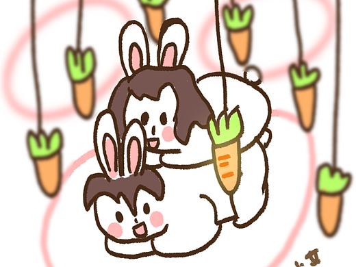 遇见你 就想小兔的世界下了萝卜雨