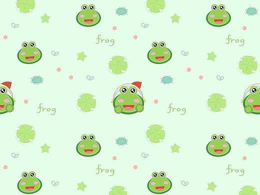 萌蛙绿意手记|四方连续图设计