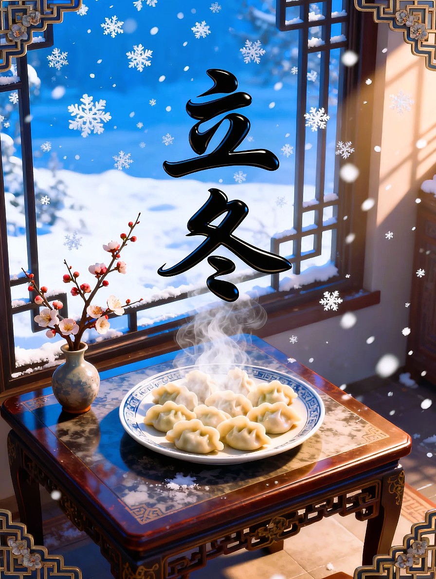 既梦AI设计 立冬节气海报/AIGC设计/平面海报/（图ZMzk3OTgyNzM2） - 海报 - 站酷设计师风中的玫瑰耶原创素材 - 站酷ZCOOL