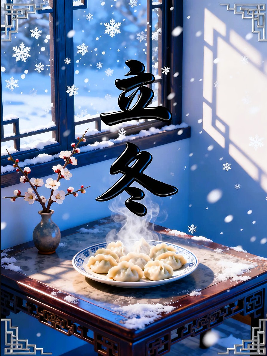 既梦AI设计 立冬节气海报/AIGC设计/平面海报/