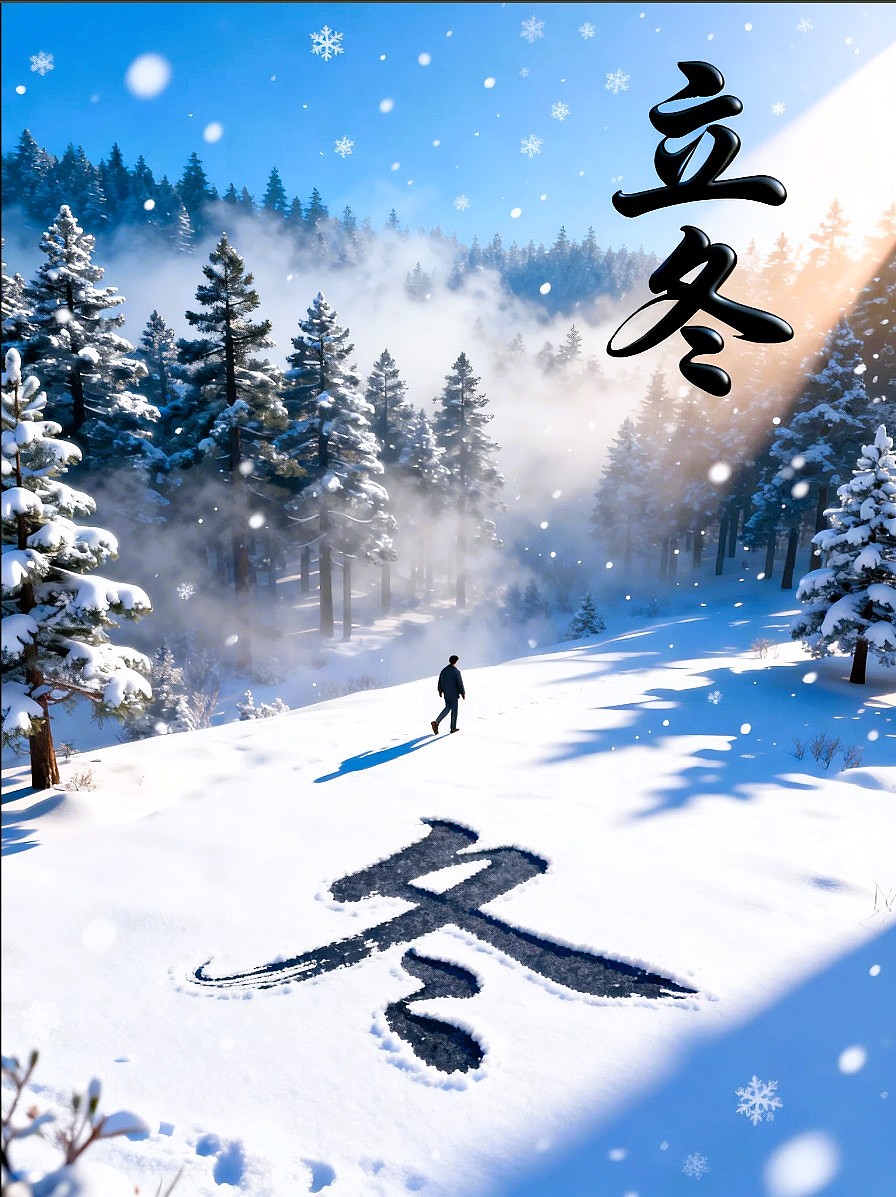 既梦AI设计 立冬节气海报/AIGC设计/平面海报/