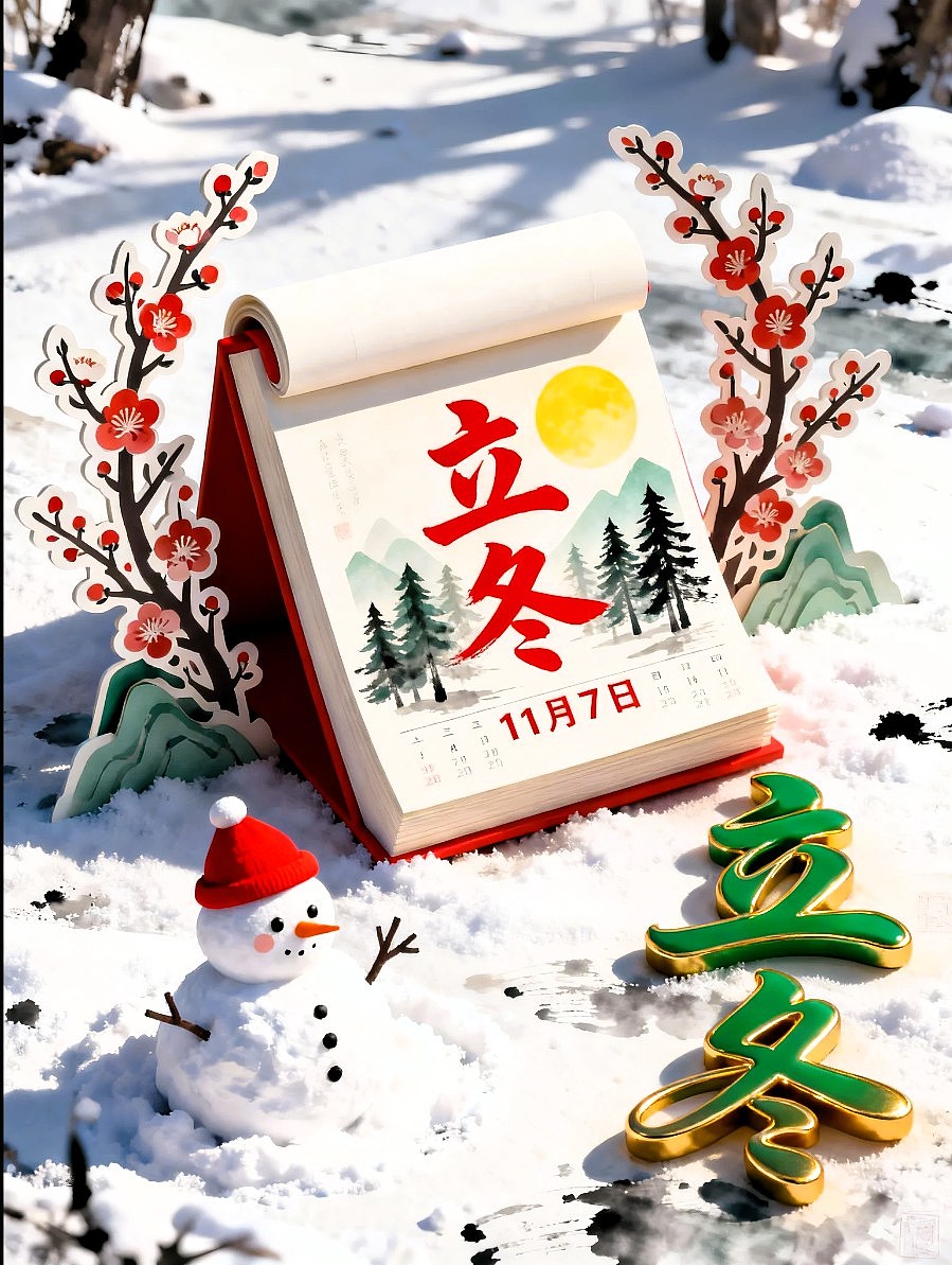 既梦AI设计 立冬节气海报/AIGC设计/平面海报/（图ZMzk3OTgzMDk2） - 海报 - 站酷设计师风中的玫瑰耶原创素材 - 站酷ZCOOL