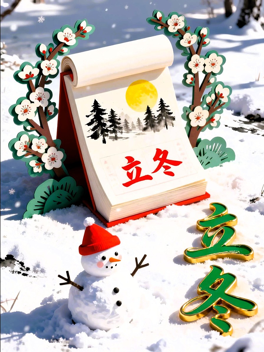 既梦AI设计 立冬节气海报/AIGC设计/平面海报/