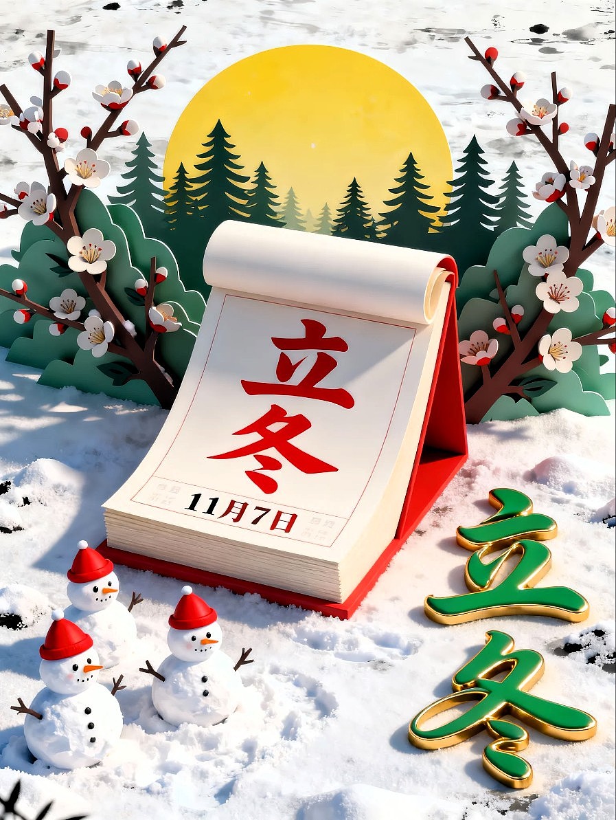 既梦AI设计 立冬节气海报/AIGC设计/平面海报/（图ZMzk3OTgzMTAw） - 海报 - 站酷设计师风中的玫瑰耶原创素材 - 站酷ZCOOL