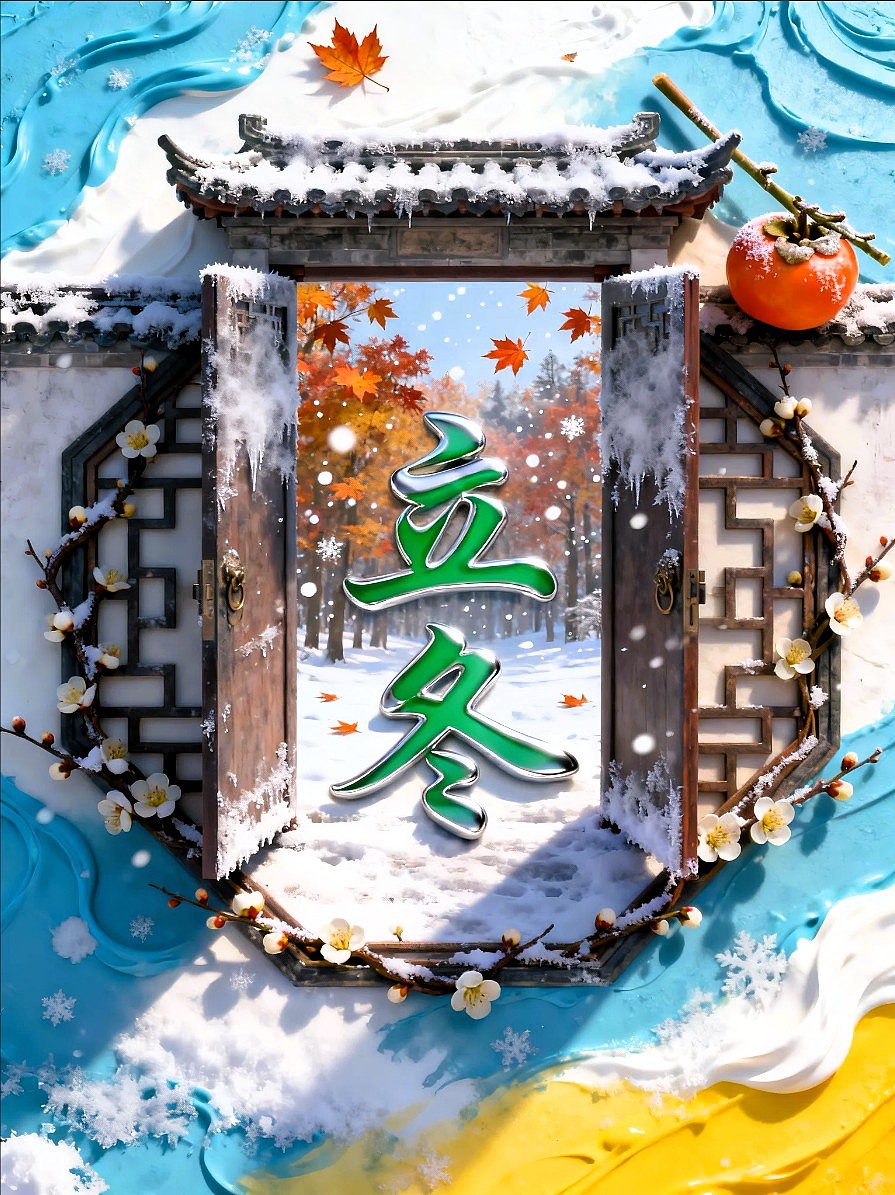 既梦AI设计 立冬节气海报/AIGC设计/平面海报/