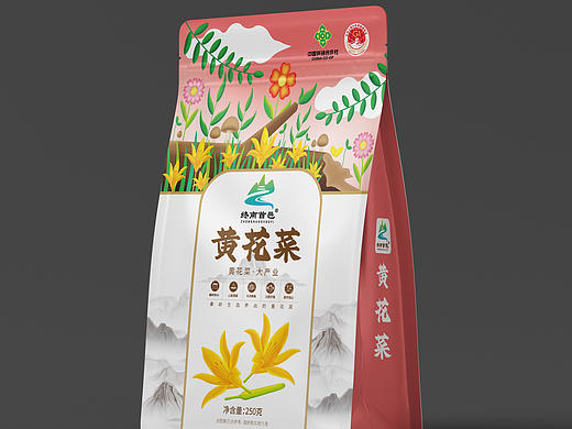 黄花菜农产品袋装包装设计