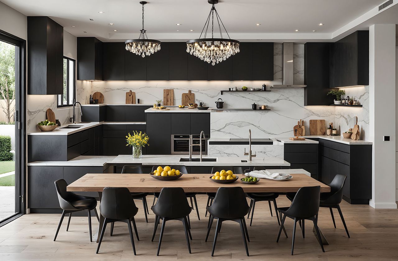 这套餐厨设计美到失语！黑白配YYDS，质感直击心脏（图ZMzk3OTk1OTcy） - 建筑/空间 - 站酷设计师3d设计洲原创素材 - 站酷ZCOOL