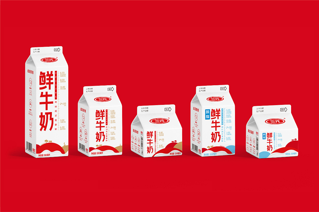 三元牛奶-解决76款产品的视觉统一性与系统性
