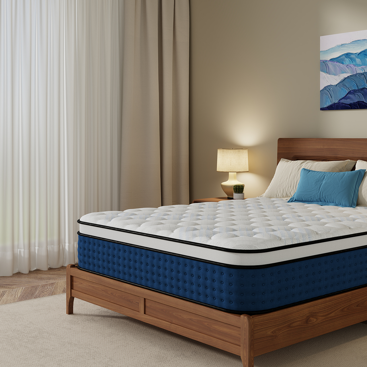 亚马逊床垫建模渲染,3d实拍+合成