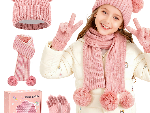 亚马逊儿童三件套 粉色