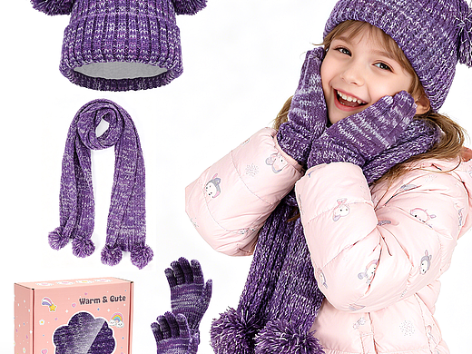 亚马逊儿童三件套 紫色 拍摄+包装设计+产品主副图