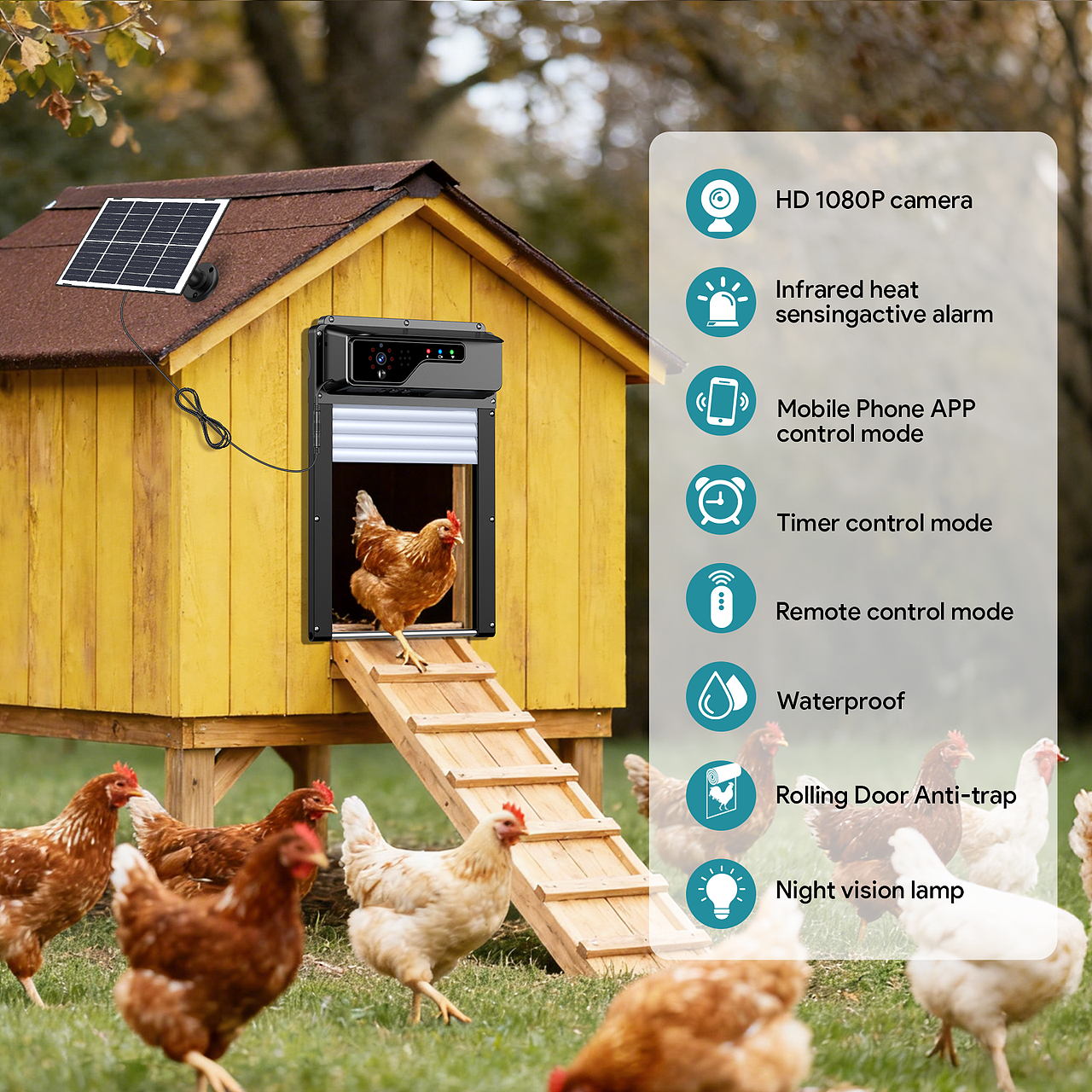 鸡舍门带摄像头,app