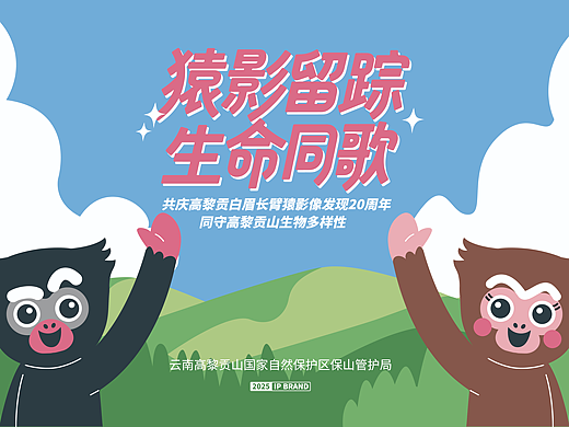 保山高黎贡白眉长臂猿IP形象/猿影留踪·生命同歌