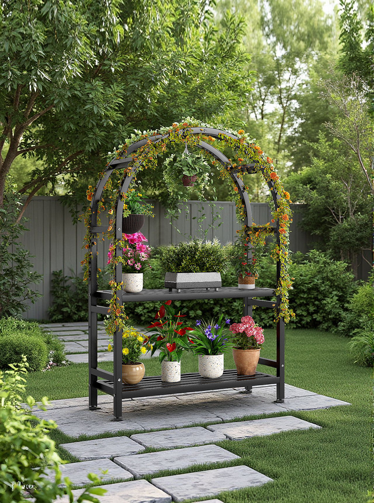 猜一猜哪一张是AI生成的花架