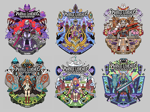 落地案例Mobile Legends Bangx2 游戏周边潮流插画图库