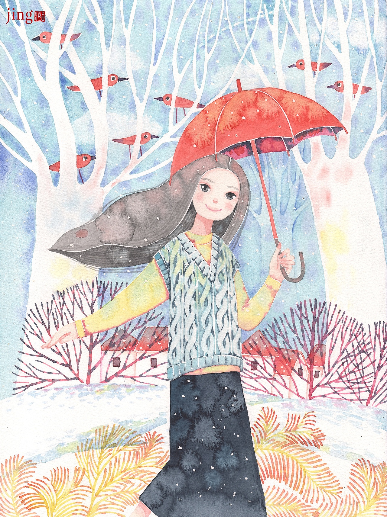 80幅纸本水彩画 人物女生&男生系列（图ZMzk4MDYwODcy） - 商业插画 - 站酷设计师画儿晴天原创素材 - 站酷ZCOOL