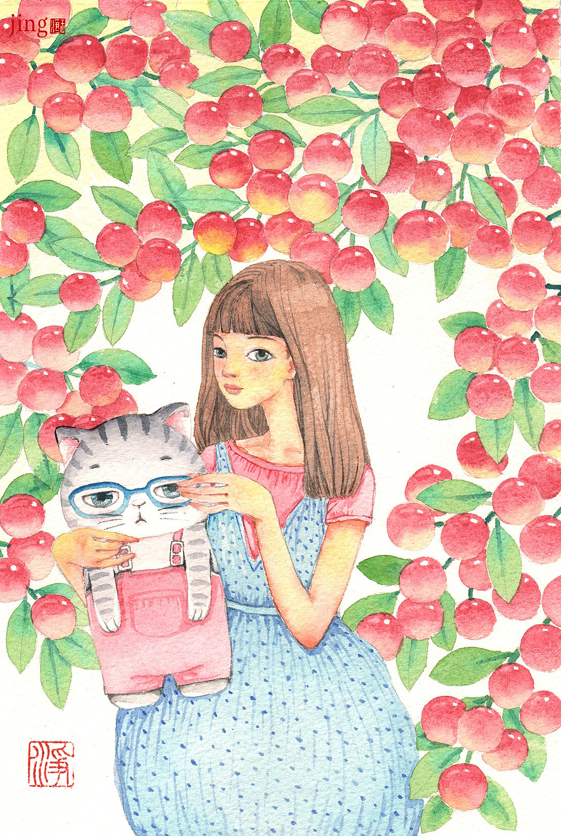 80幅纸本水彩画 人物女生&男生系列