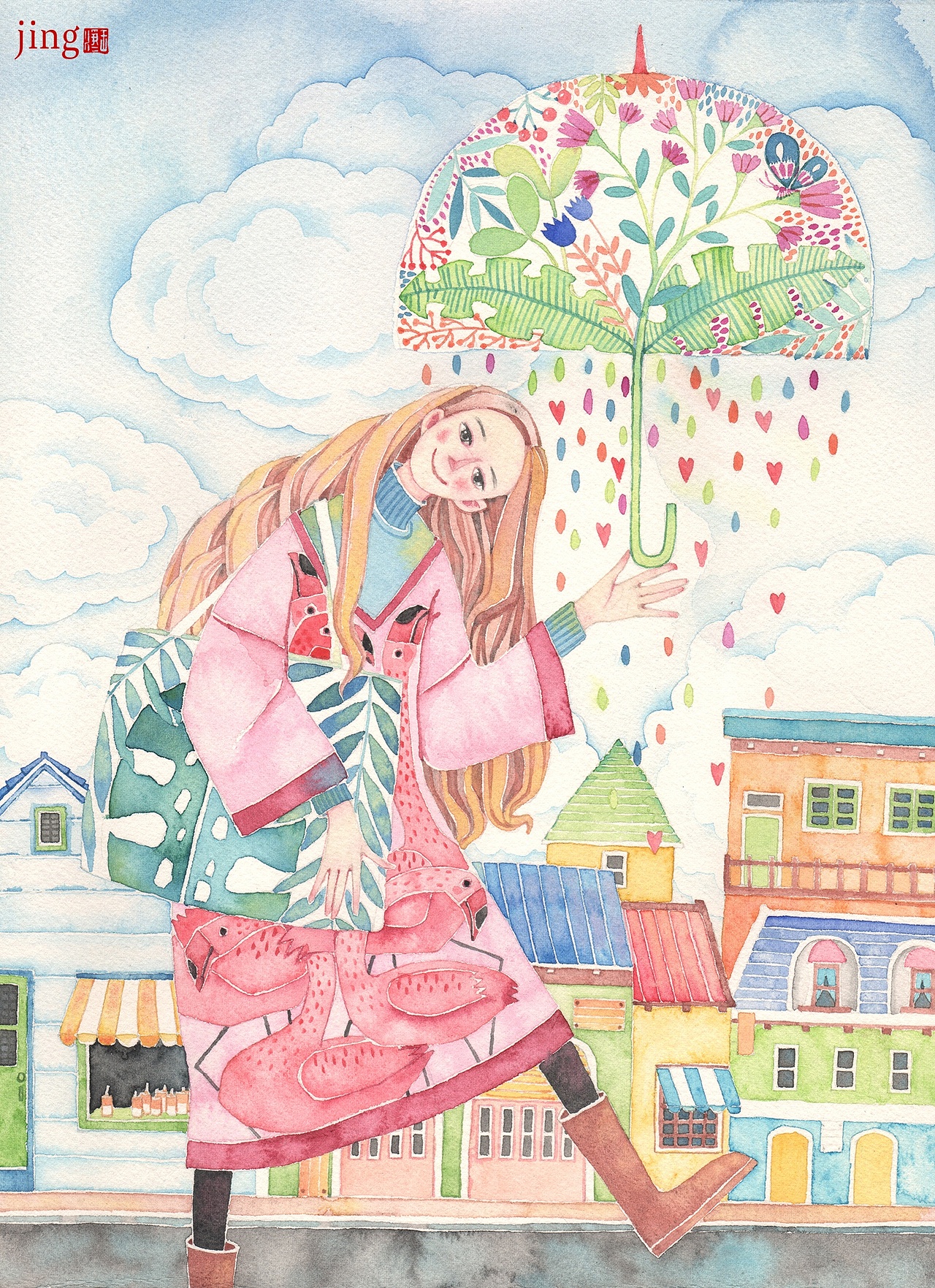 80幅纸本水彩画 人物女生&男生系列
