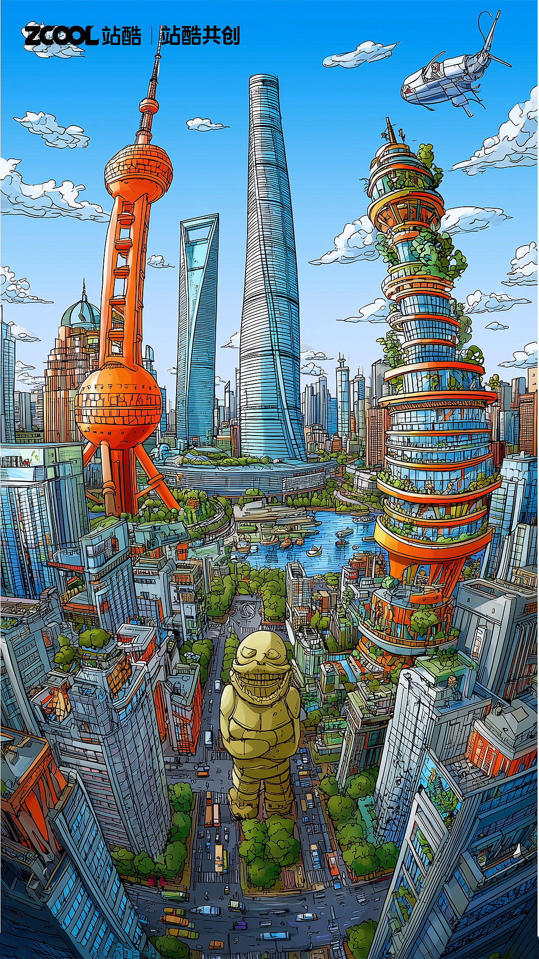 魔都幻影（图ZMzk4MDY0Mjg0） - AI作品 - 站酷设计师小段的缪斯原创素材 - 站酷ZCOOL