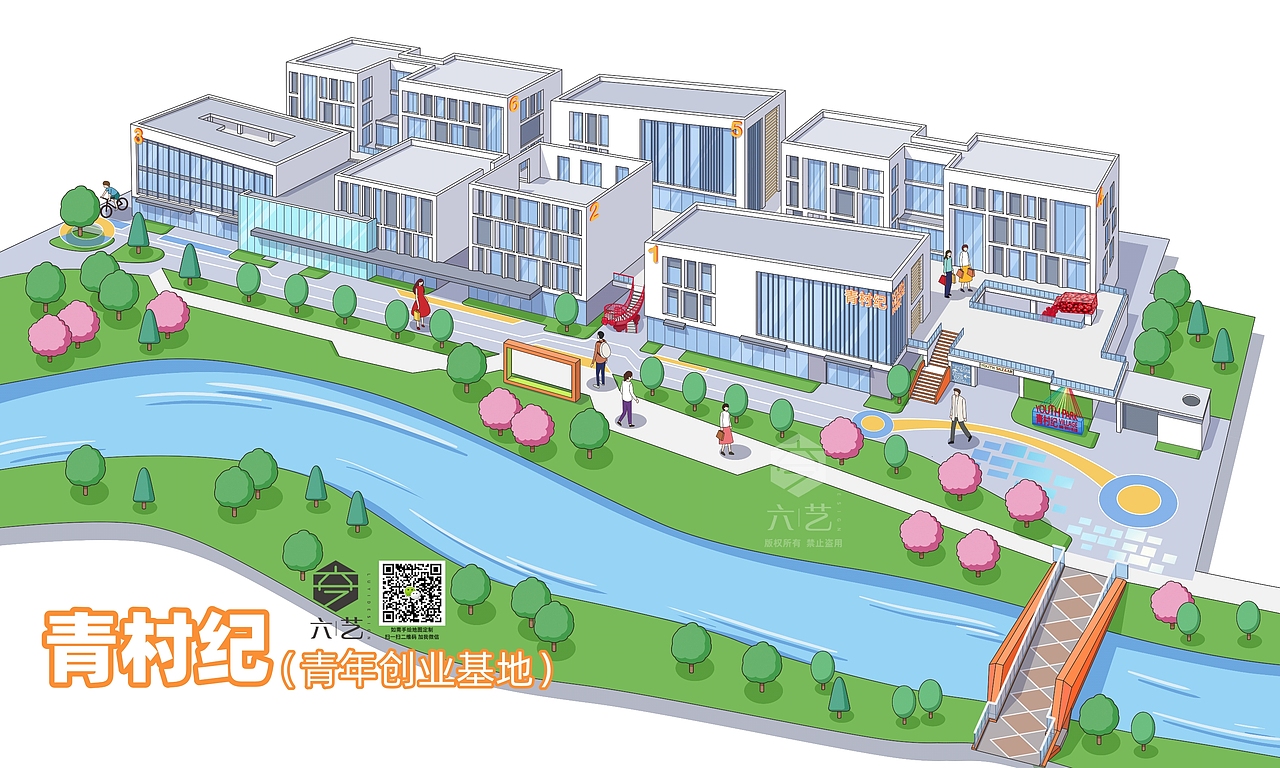 青村纪青年创业基地园区导览图手绘地图（图ZMzk4MDY0NzIw） - 商业插画 - 站酷设计师手绘地图六藝設計原创素材 - 站酷ZCOOL