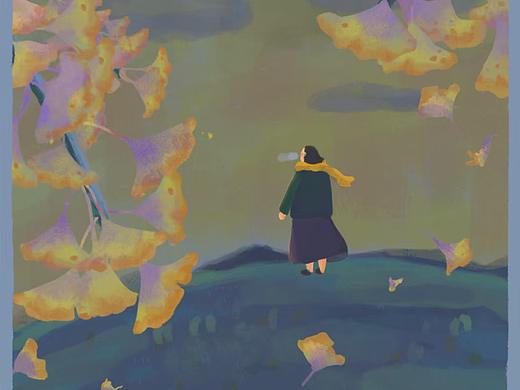 霜降日、银杏裹清寒