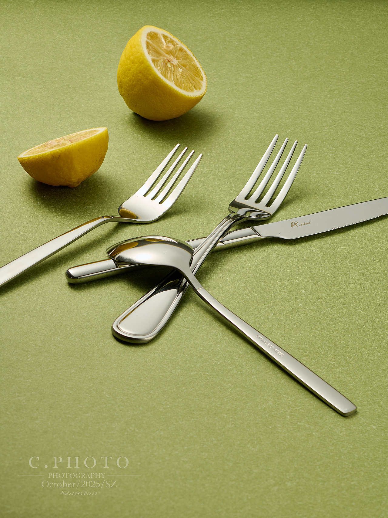 餐具摄影不锈钢刀叉拍摄深圳美食摄影产品摄影静物摄影