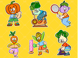 可爱的蔬菜们开始运动啦