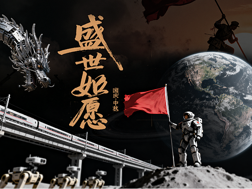 AIGC丨《盛世如愿》MV 月球举行国庆中秋盛典