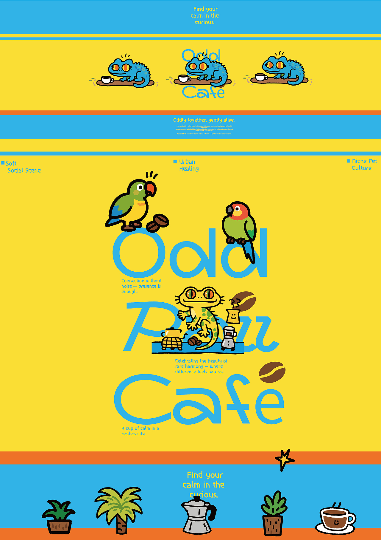 奇趣异宠的咖啡品牌视觉设计-----Odd Pair Café