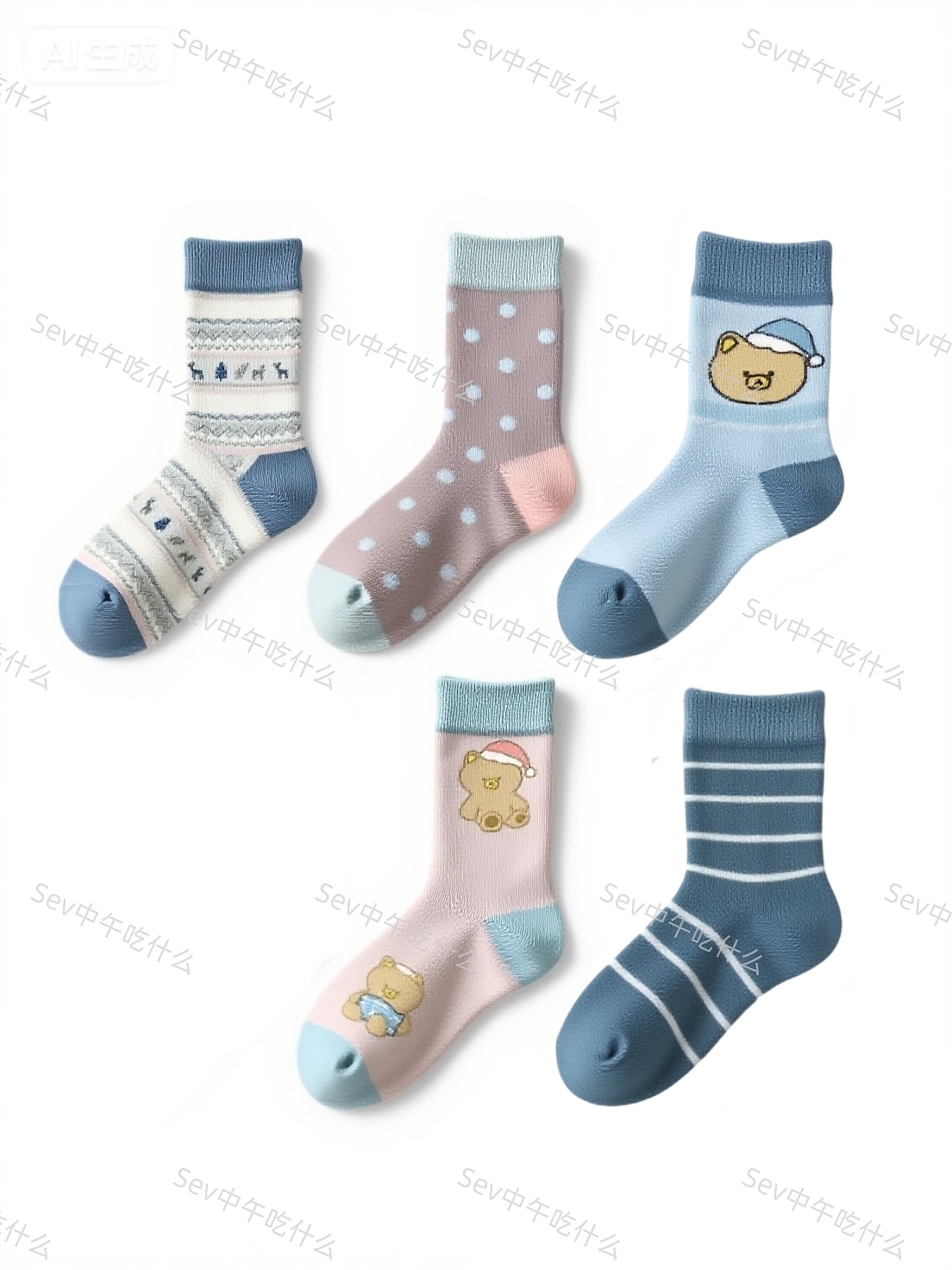 晚安小熊袜子设计ins风韩系秋冬款（图ZMzk4MDkyMTA0） - 图案 - 站酷设计师Sev中午吃什么原创素材 - 站酷ZCOOL