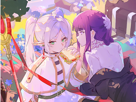《葬送的芙莉莲》双人插图-同人绘画过程