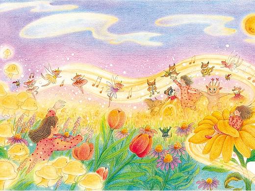 孔雀绿彩铅童画