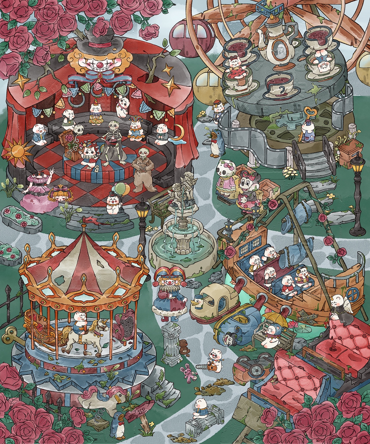 古风大场景（图ZMzk4MTI5NTky） - 商业插画 - 站酷设计师半自动疯猫原创素材 - 站酷ZCOOL