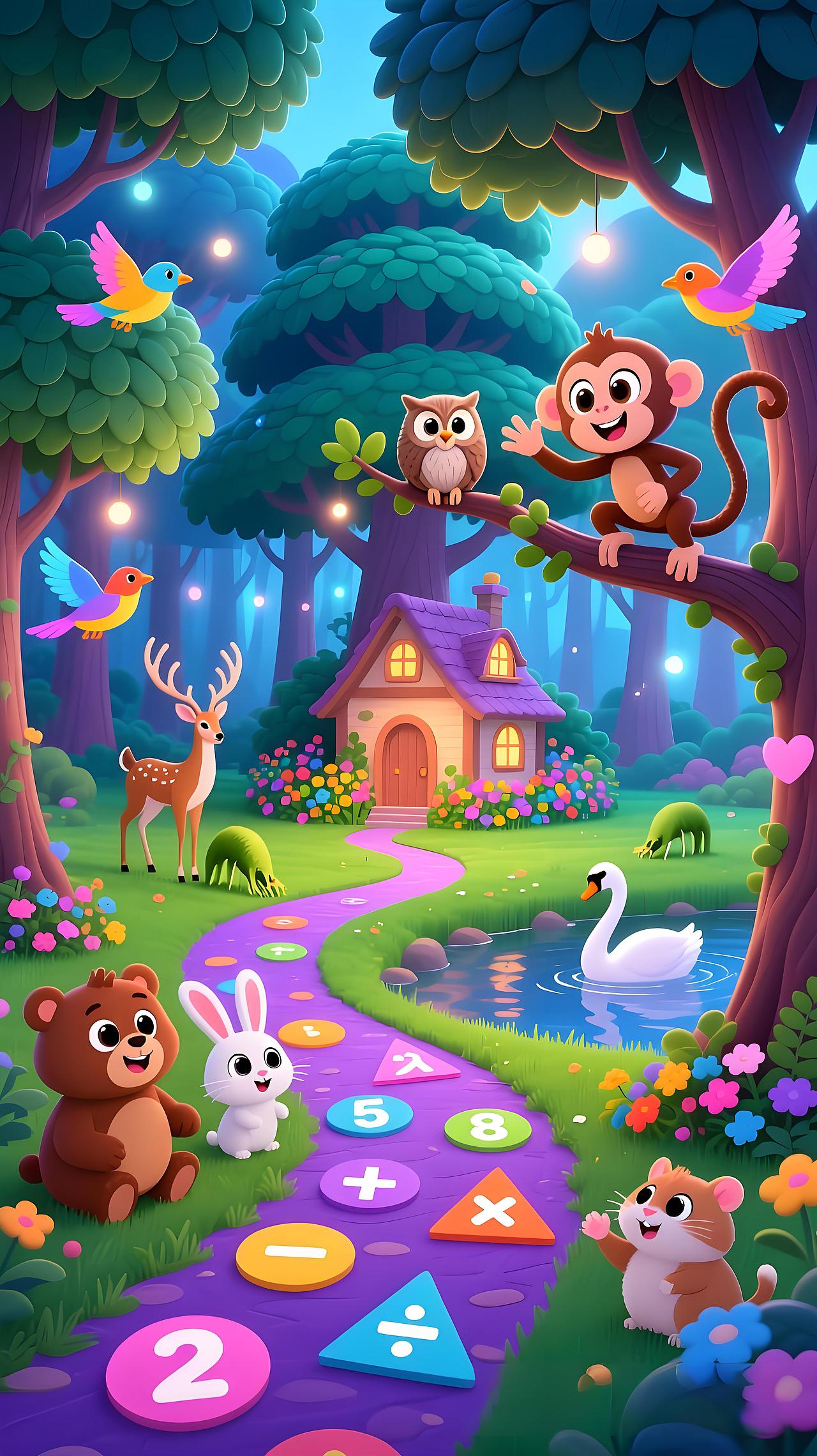 儿童房的视觉中心和活动背景板:神秘森林小路