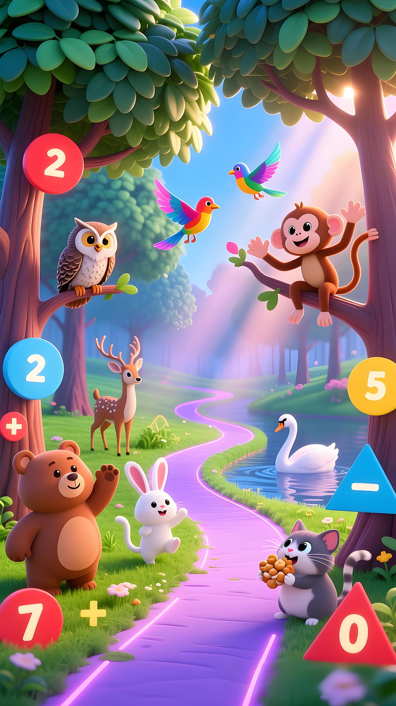 儿童房的视觉中心和活动背景板:神秘森林小路