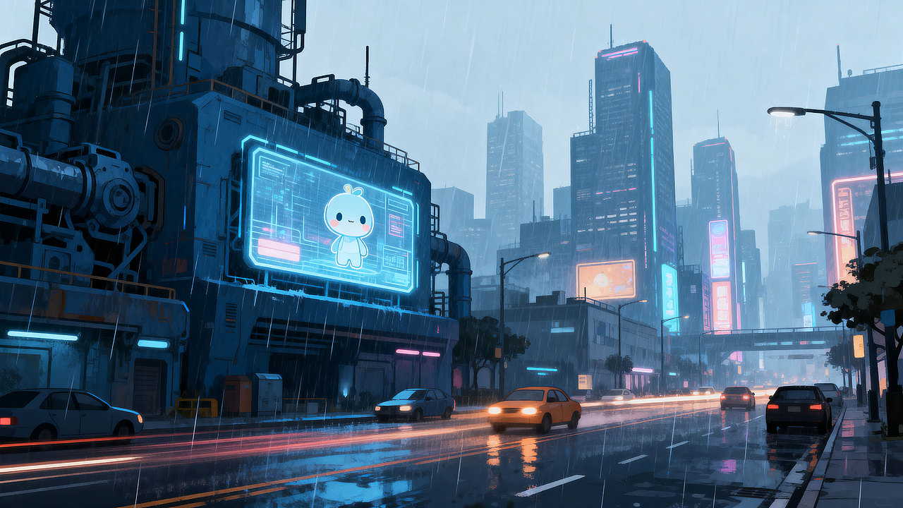 《霓虹雨夜·寻一隅微光》（图ZMzk4MTQyMjMy） - AI作品 - 站酷设计师木火映星原创素材 - 站酷ZCOOL