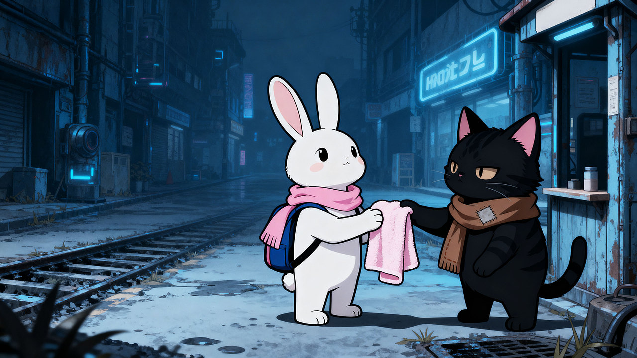 《霓虹雨夜·寻一隅微光》（图ZMzk4MTQyMjQ0） - AI作品 - 站酷设计师木火映星原创素材 - 站酷ZCOOL