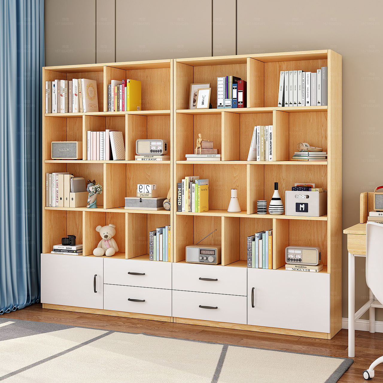 实木书架 实木书柜 多层储物书柜 家具3D家具效果图（图ZMzk4MTQ4OTcy） - 生活用品 - 站酷设计师梦景设计原创素材 - 站酷ZCOOL