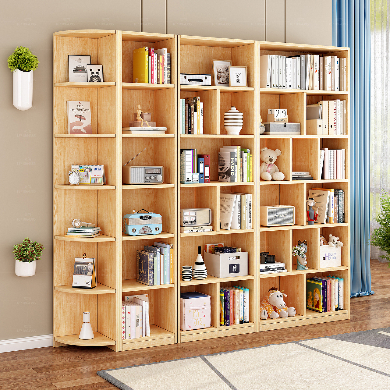 实木书架 实木书柜 多层储物书柜 家具3D家具效果图（图ZMzk4MTQ4OTY4） - 生活用品 - 站酷设计师梦景设计原创素材 - 站酷ZCOOL