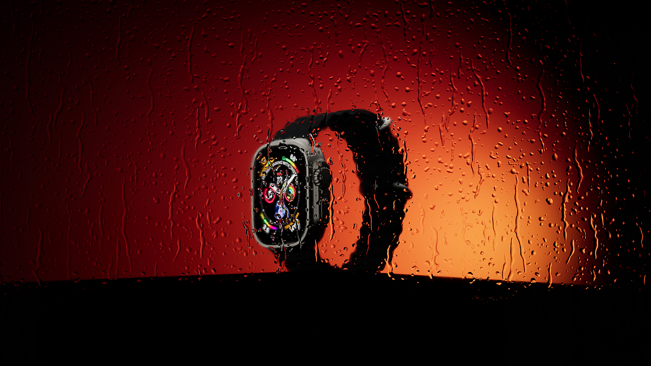 一组Apple Watch渲染