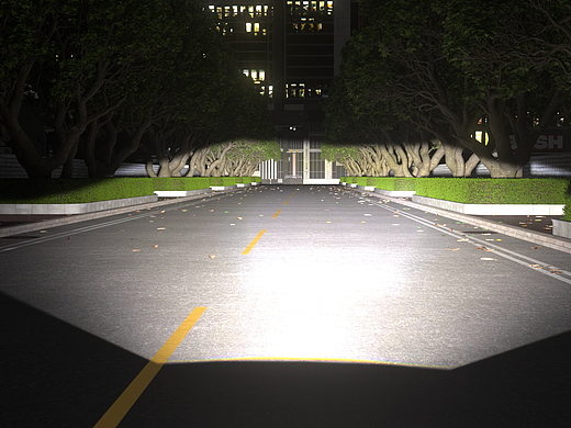 汽车车灯路面三维动画渲染