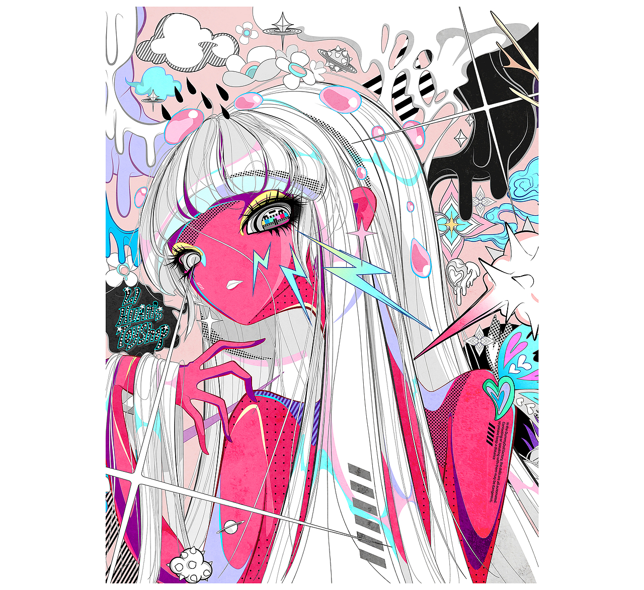 推文-她的怪诞花园（图ZMzk4MTcyNDU2） - 艺术插画 - 站酷设计师画画的欢叔原创素材 - 站酷ZCOOL