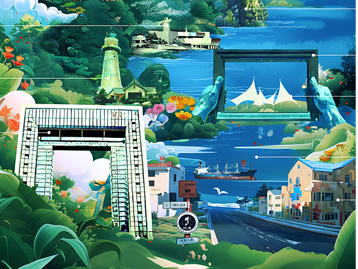 威海-网红打卡地插画系列