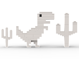 MOC斷網(wǎng)404谷歌小恐龍積木像素