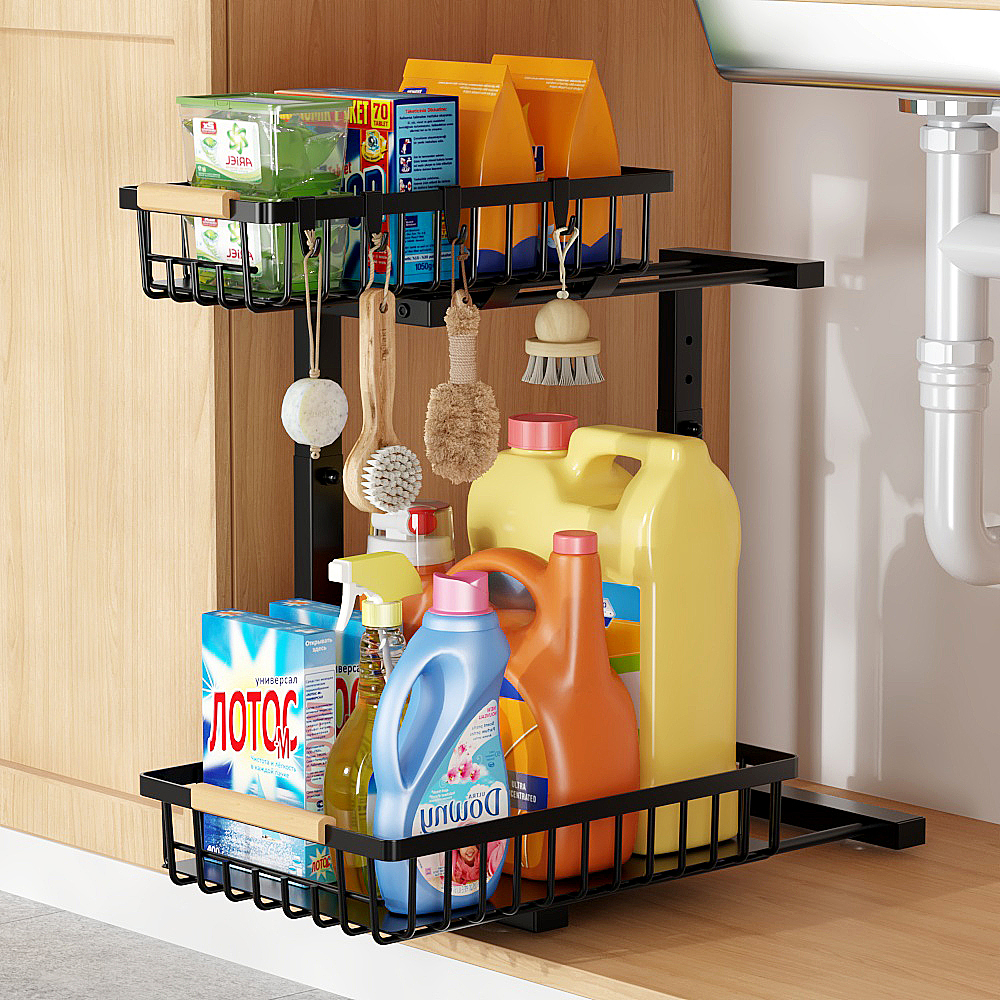 细节控必看!厨房置物架建模渲染图,螺丝纹理都能看清