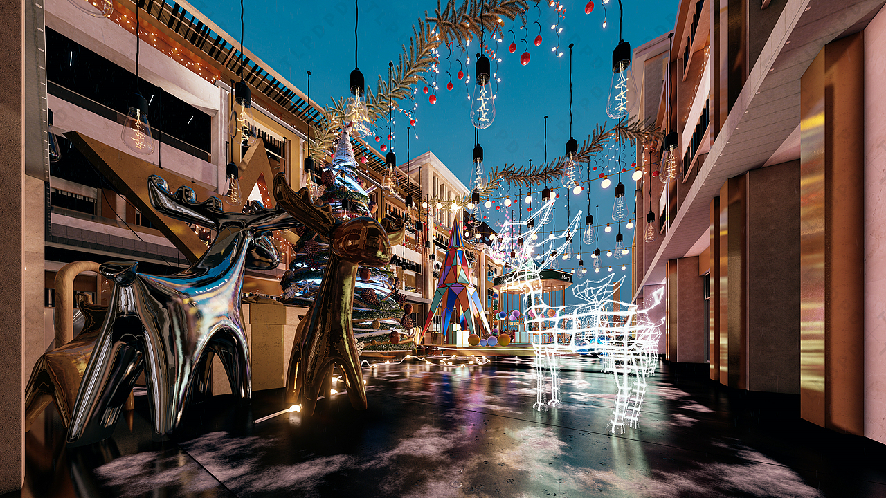 圣诞节商业美陈布置,圣诞树,圣诞节灯光亮化（图ZMzk4MjAzMDIw） - 展陈设计 - 站酷设计师美陈设计师原创素材 - 站酷ZCOOL