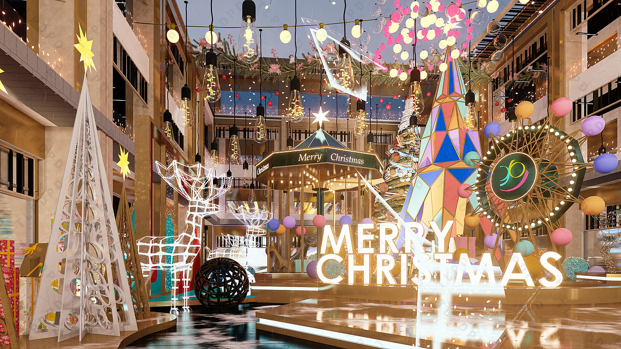 圣诞节商业美陈布置,圣诞树,圣诞节灯光亮化（图ZMzk4MjAzMDA0） - 展陈设计 - 站酷设计师美陈设计师原创素材 - 站酷ZCOOL