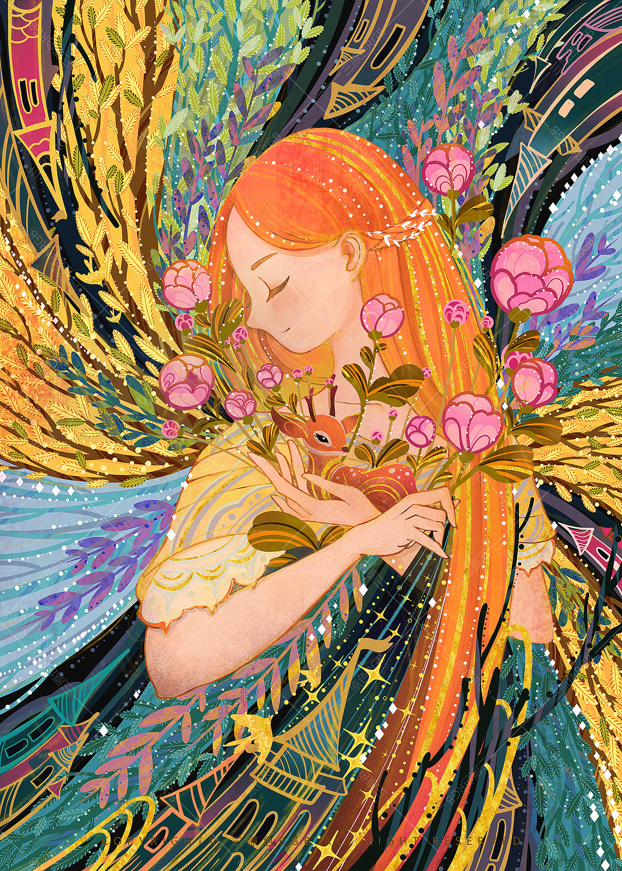 《繁花秘境》《诗经·小雅》“呦呦鹿鸣,食野之苹”,绽放的四季,赋予画面古典诗意,传递神秘治愈感。