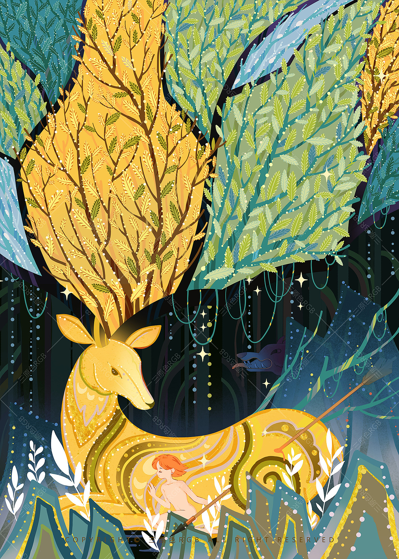 《鹿影星盏》以奇幻森林为底色,构建出充满诗意与神秘感的幻想世界。